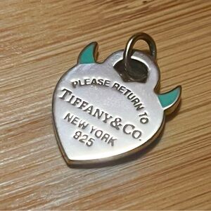 Tiffany & Co. Silver Heart Charm with Turquoise Accents